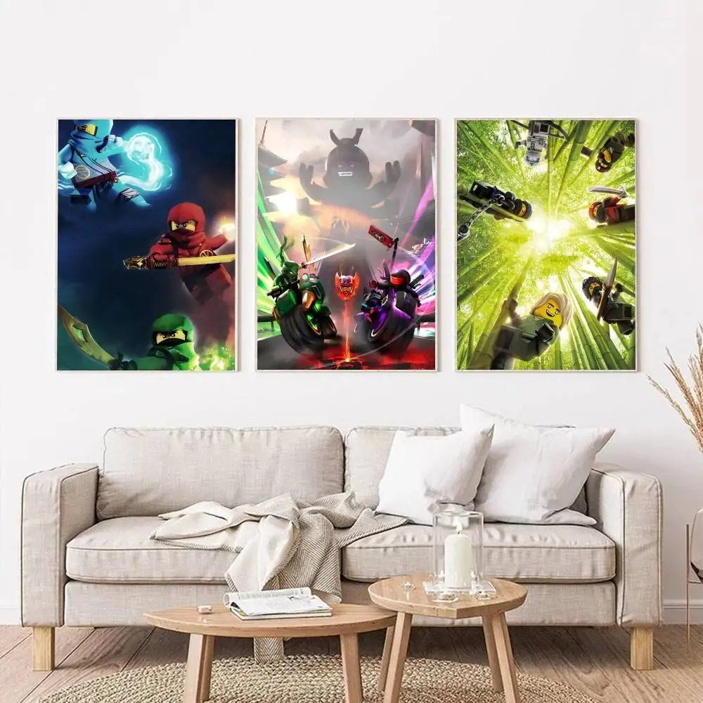 Game Cartoon N-Ninja gos Anime Posters Self Adhesive Waterproof Ideal For Living Room Bedroom Bar Decoration