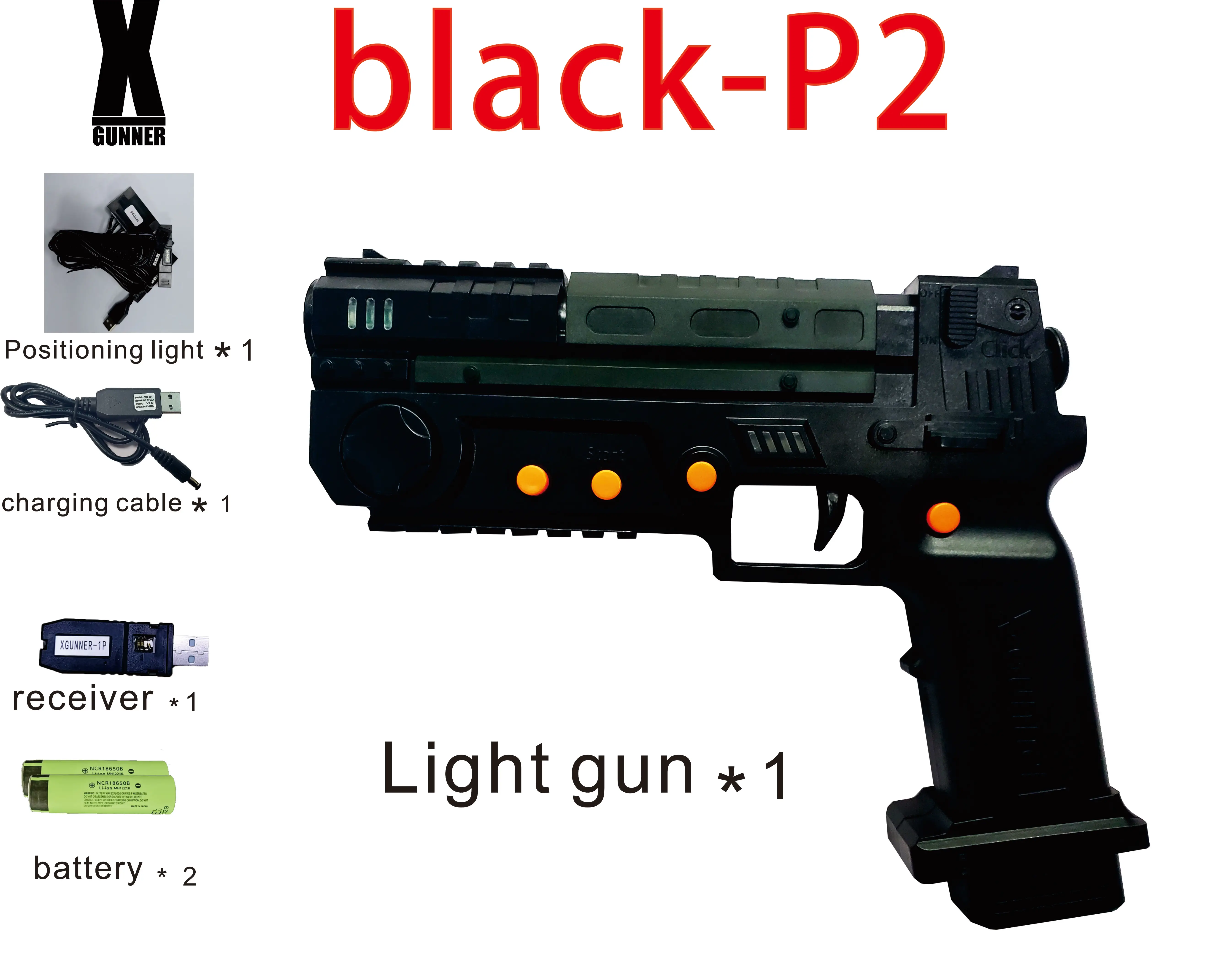 X-GUNNER XGUNNER 2.4G draadloos gaminglichtpistool Zwart enkel pistool