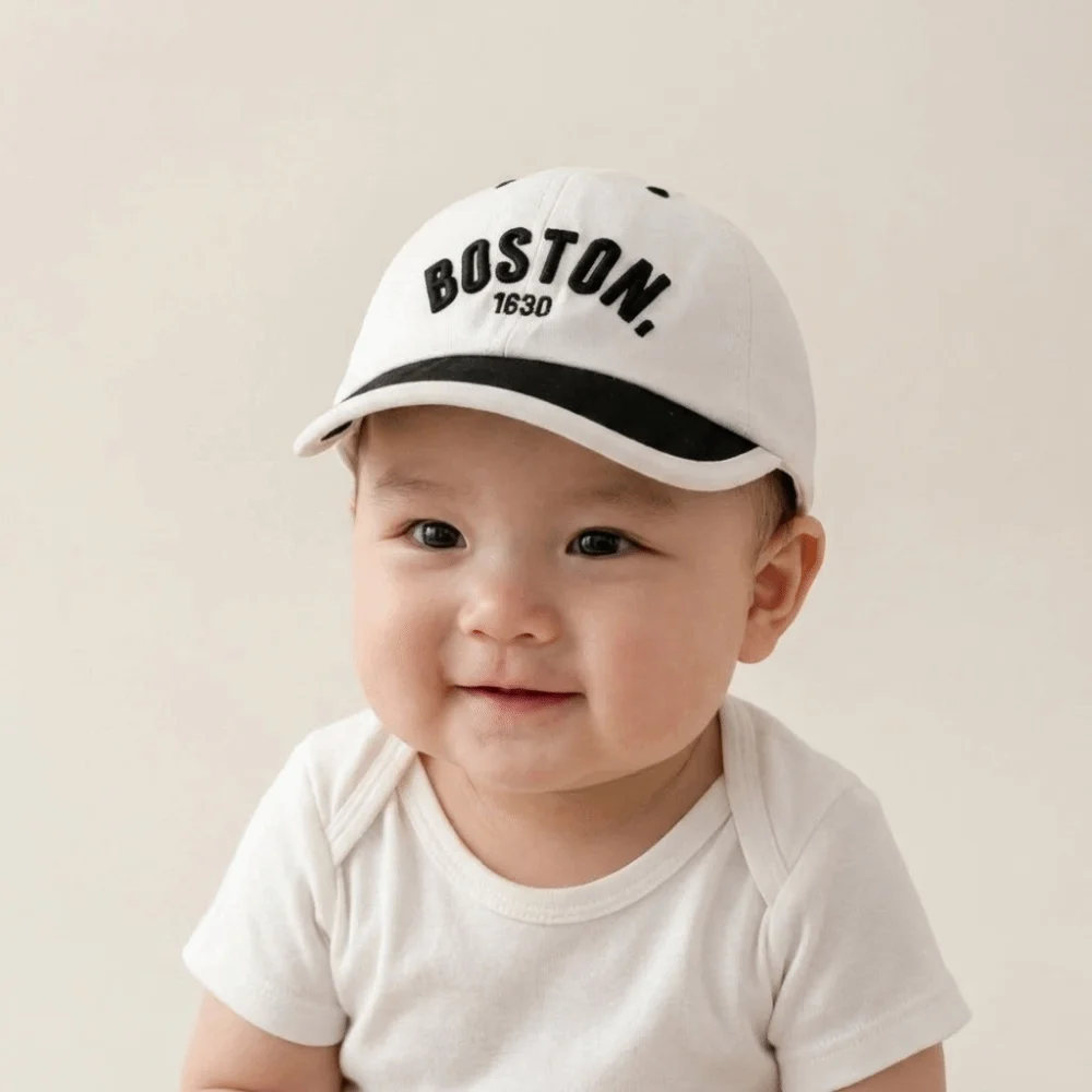 

Vintage Patchwork Baby Baseball Hat Korean Style Cotton Letter Peaked Cap Adjustable Sunscreen Children's Sunhat Outdoor