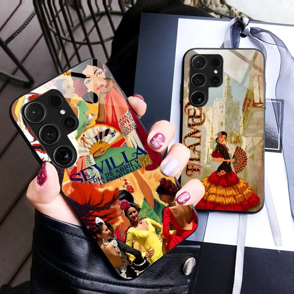 Spain Flamenco Mobile Phone Case for Samsung Galaxy A56 55 54 53 52 51 36 35 34 23 16 15 5G Glass Cover Cellphones Smartphone