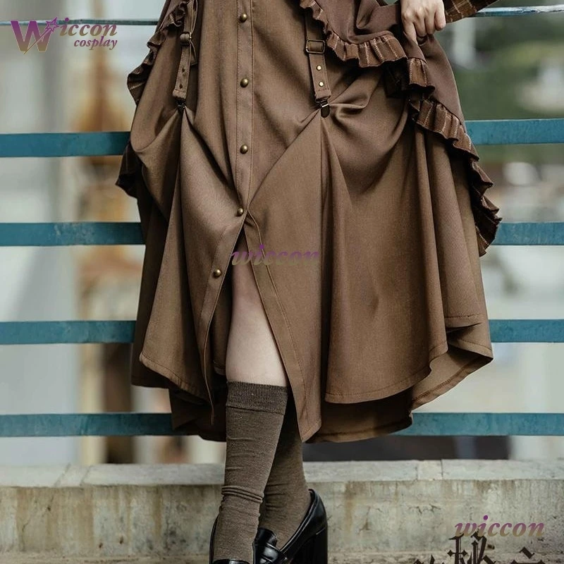 قبعة المحكمة الملابس Fors جدار أنيمي سيد الألواح تأثيري Steampunk نمط فستان بني هالوين الكرة ثوب النساء القمصان معطف HQ