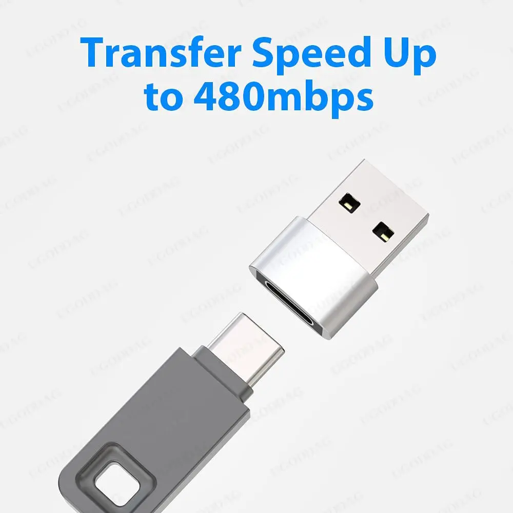 USB 타입-C 어댑터 USB 2.0 Male to Type C 암 어댑터 타입 C 컨버터, 충전 데이터 전송 용, 삼성 용 USB C 어댑터