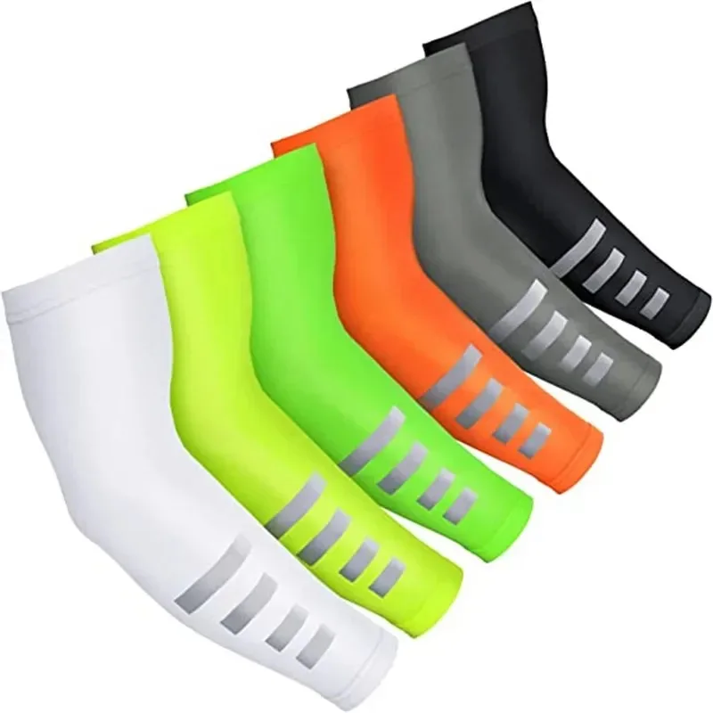 

2Pcs Summer Outdoor Sun Protection Arm Sleeves Quick-drying Breathable Night Running Cycling Reflective Ice Silk Sleeves