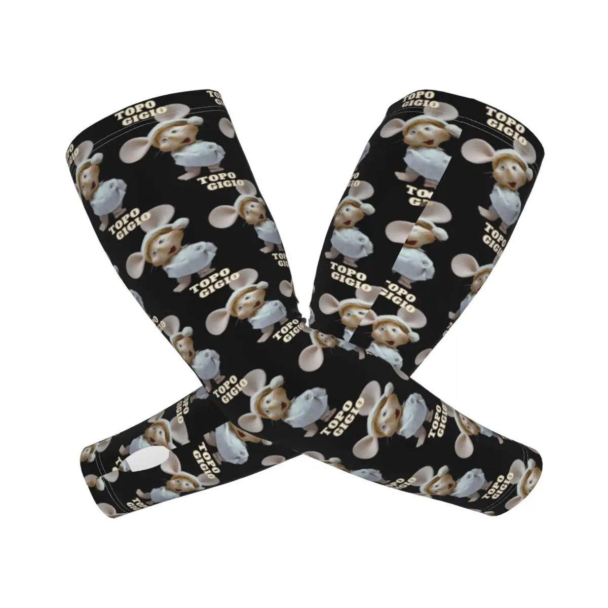 Topo Gigio أكمام أذرع تبريد خارجية من الشمس فوق البنفسجية غطاء حماية صيفي من الحرير الجليدي لركوب الدراجات وأكمام وشم