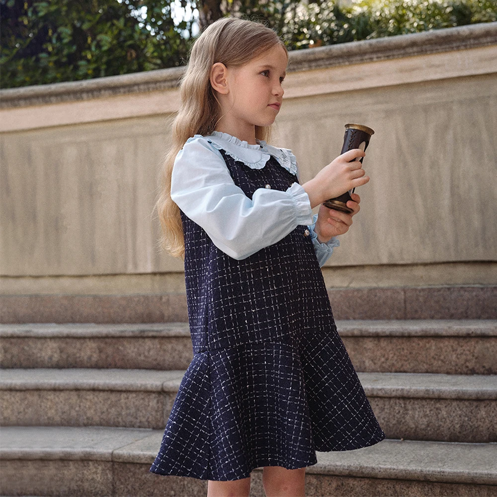 ديف بيلا ريترو بنات الخريف الربيع الكرة ثوب فستان أطفال كم طويل فستان الأميرة فستان حفلة عيد ميلاد DK3252662