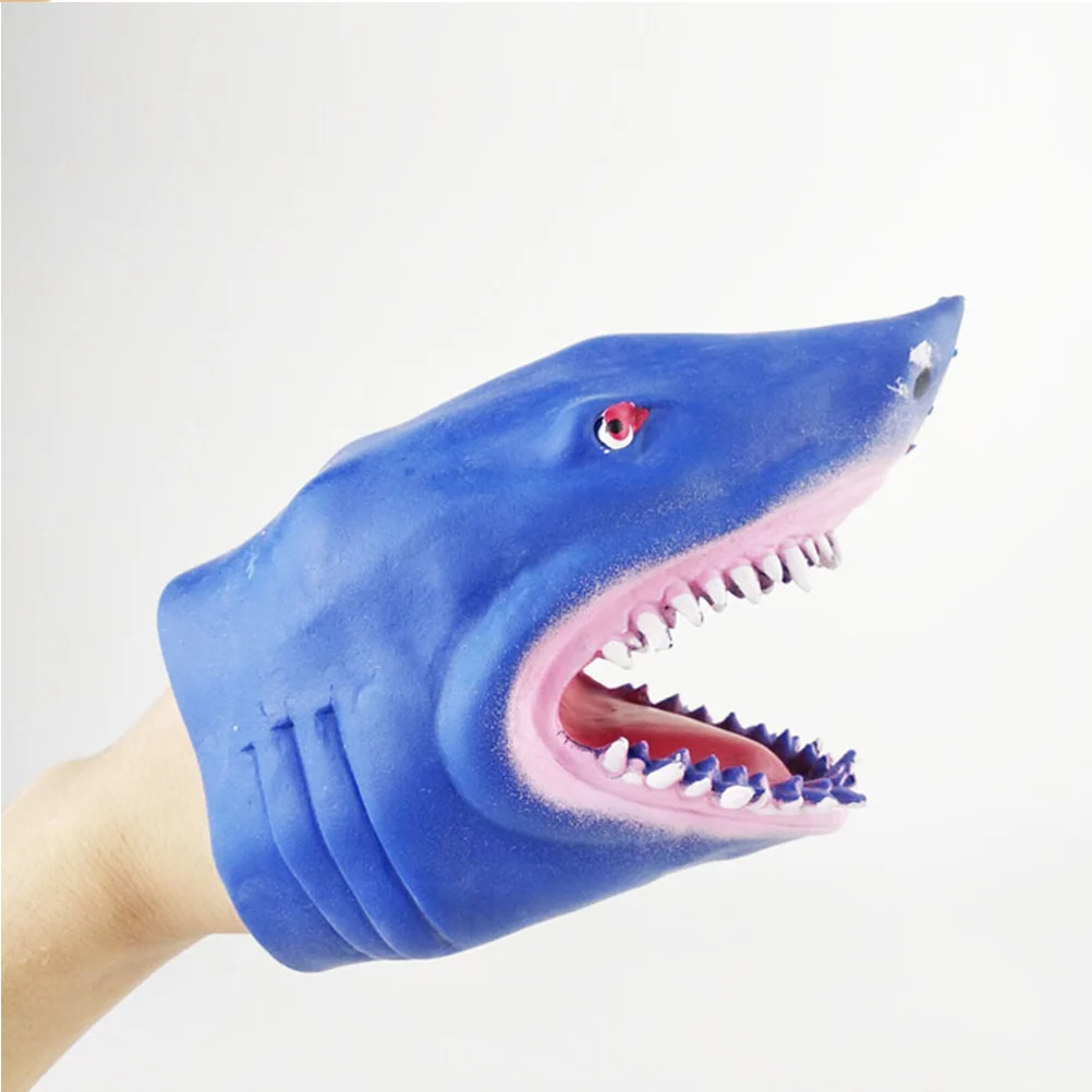 Simulated Ocean Shark Hand Puppet Bath Toys Puppets for Kids Grey Story Telling Parent-child