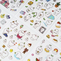 6Pcs/pack, Small Hand Account Mobile Phone Sticker Cute Transparent Diary Diy Decorative Sticker Decorative Expression Sticker