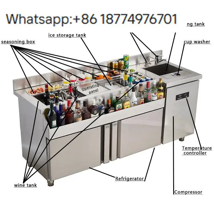 

Customizable Styling Stainless Steel Cocktail Station for Outdoor Bar Equipment Supplier Factory Price Cocktail bar Station