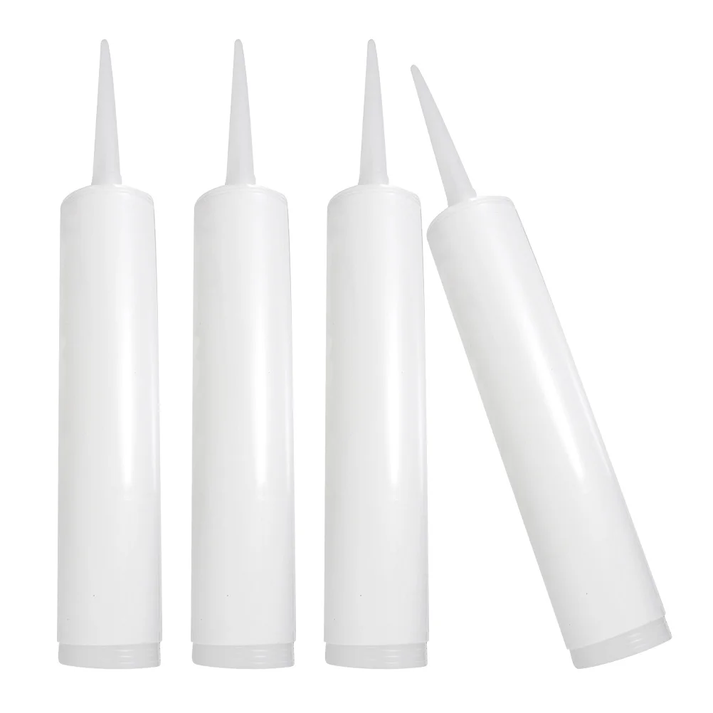 

4 Pcs Empty Sealant Caulking Tubes for Floor Tiles Refillable Portable White