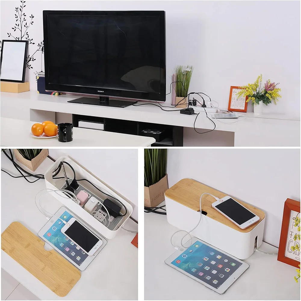 صندوق إدارة الكابلات لتنظيم الأسلاك الكبيرة لحماية عرام شريط الطاقة مع غطاء خشبي لمنظمات الكابلات