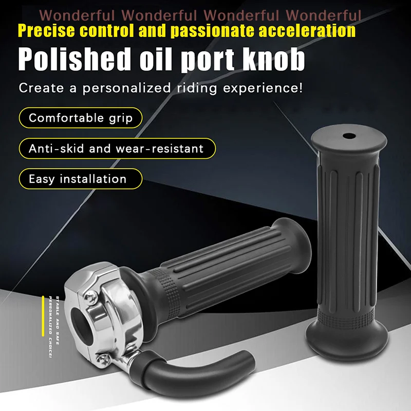 

Universal Motorcycle's Mini Quick Throttle with Twist Bar Handle Grip and 190cm brake Throttle Cable