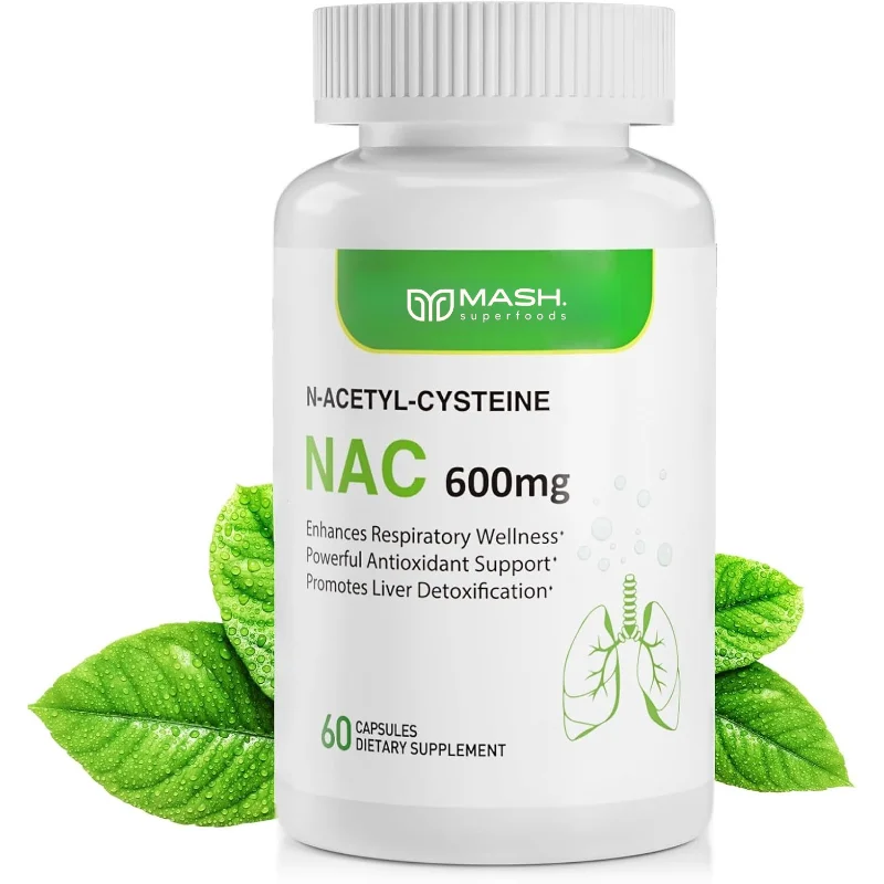 

NAC (N-ацетилцистеин) 500 мг с черным перцем для иммунитета, антиоксидантная защита, 60 вегетарианских капсул