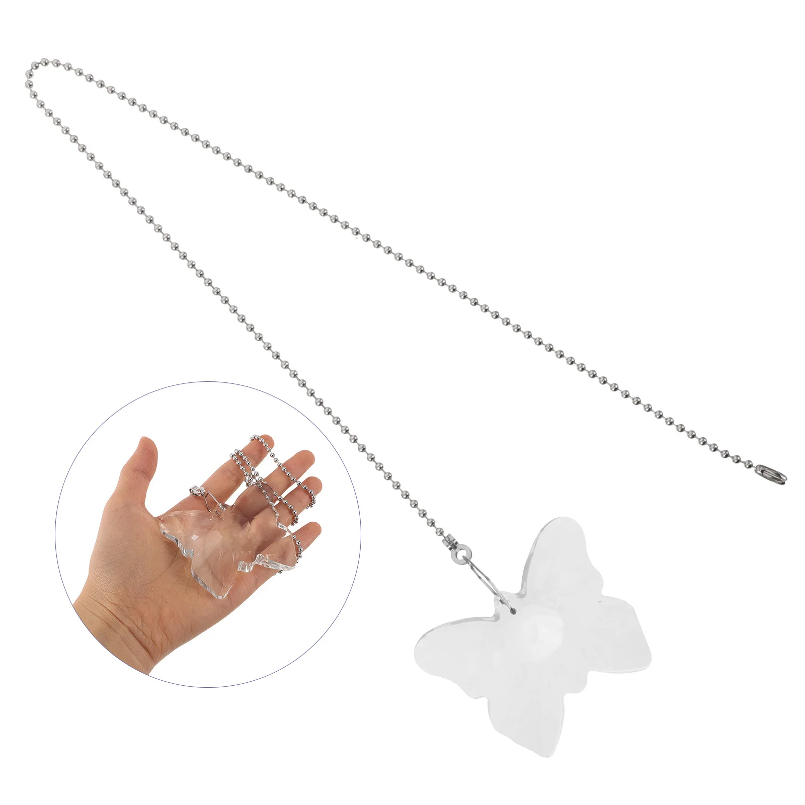 

4Pcs Crystal Ceiling Fan Chain Butterfly Pull Extender Sun Catcher Ornament for Bedroom Living Room Lamp Decoration