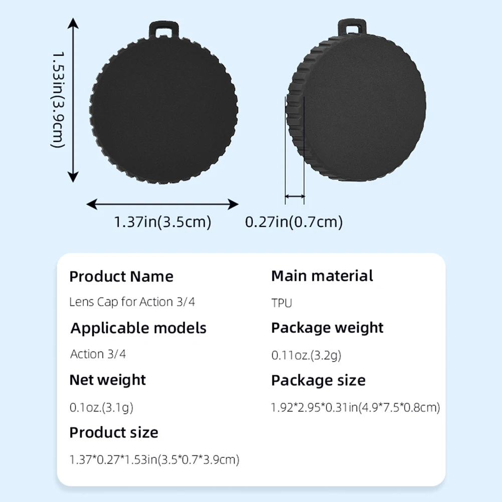 TPU Lens Cap Cover Anti-Kras Beschermkap Schokbestendig Lens Beschermkap Anti-Vlek Voor Dji Osmo Action 4/3 Accessoires