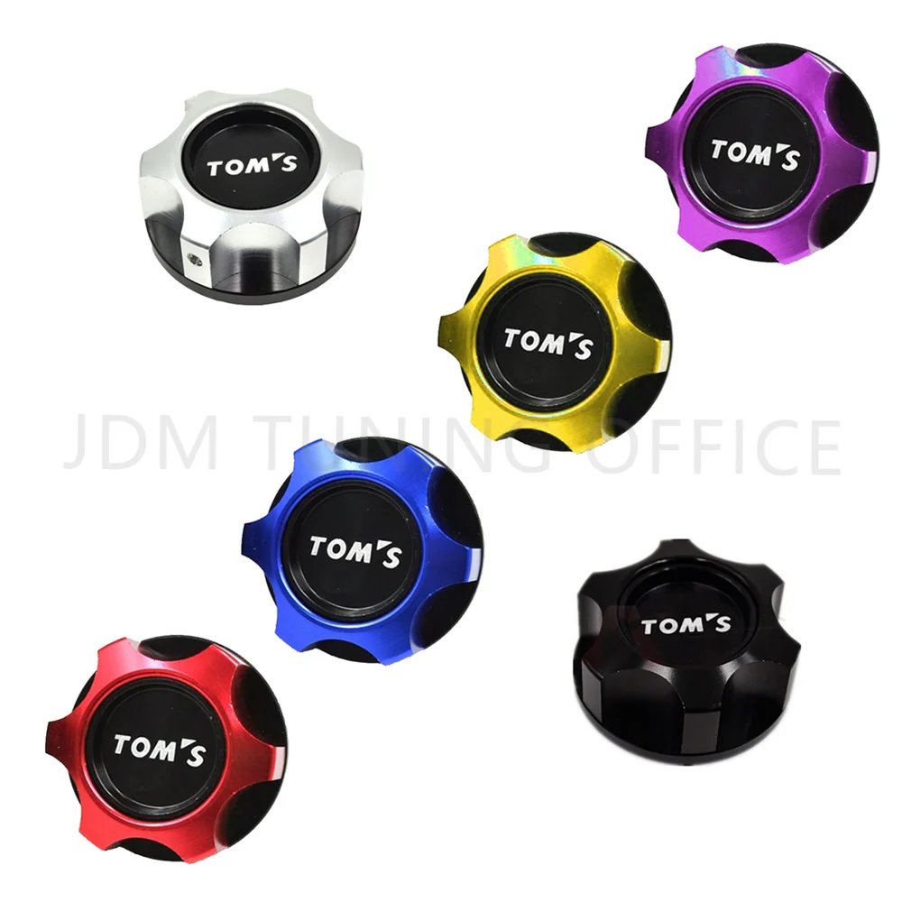 Tapa de radiador de aluminio JDM, tapa de aceite de motor de rendimiento de potencia, estilo de coche para Toyota TOMS