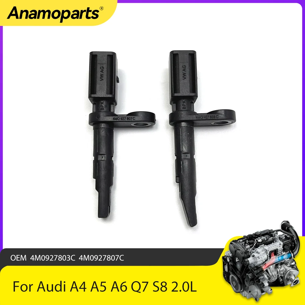 

Engine Parts 2pcs Front & Rear ABS Wheel Speed Sensor Fit 2.0 L Gas For Audi A4 A5 A6 Q7 S8 2.0L L4 DOHC 4M0927803C 4M0927807C