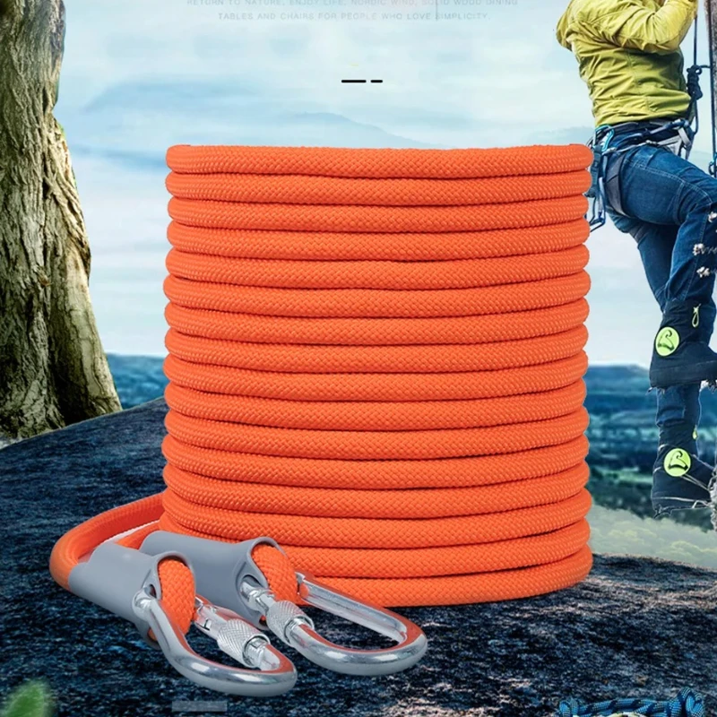10M 12kN Thickened 10mm Safety Life Rope Climbing Rope Floating Rock Mountaineering Rope Outdoor Survival Fire Escape Car Rescue