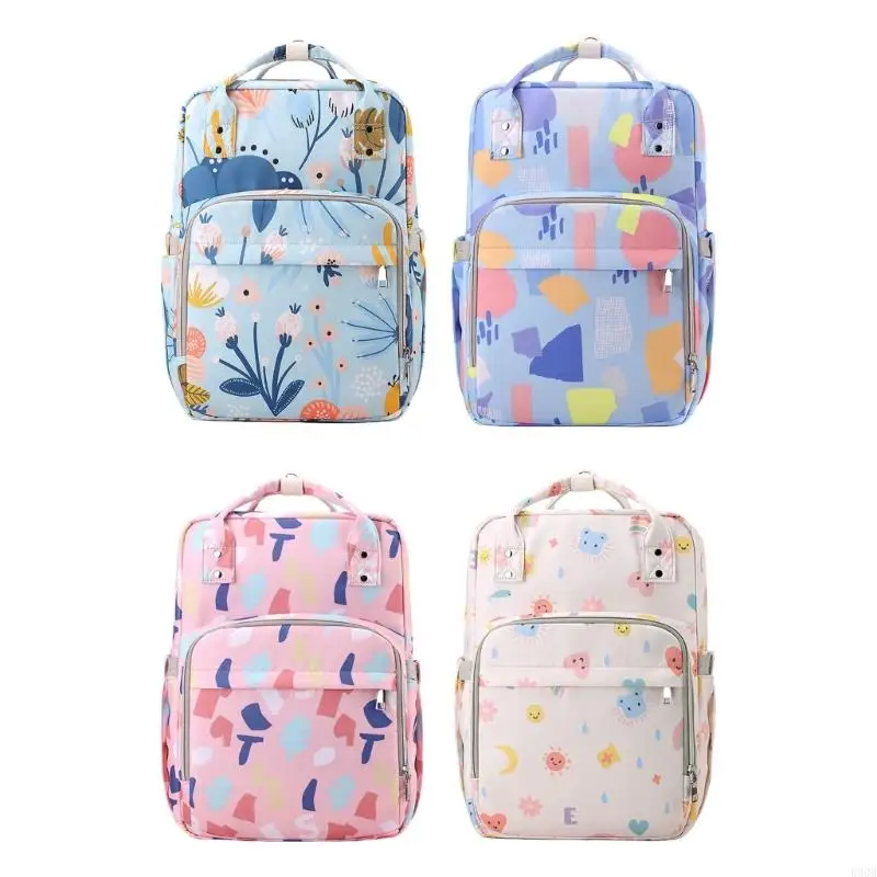 090B Mom Backpack with Insulated Pockets Water Resistant Backpack for Baby Supply