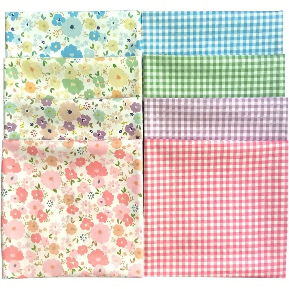Juego de 8 Piezas de Tela para Coser de 20*25CM/40*50CM, Adecuada para Acolchado, Patchwork, Manualidades DIY