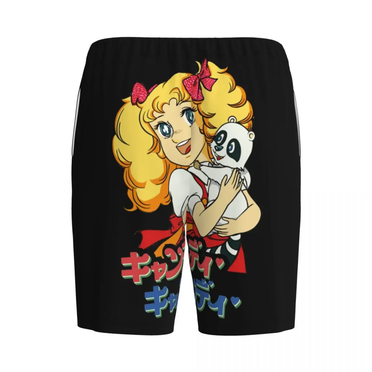 Custom Candy Pyjama Shorts Nachtkleding Heren Elastische Tailleband Japanse Manga Works Slaap Lounge Korte Pjs Met Zakken