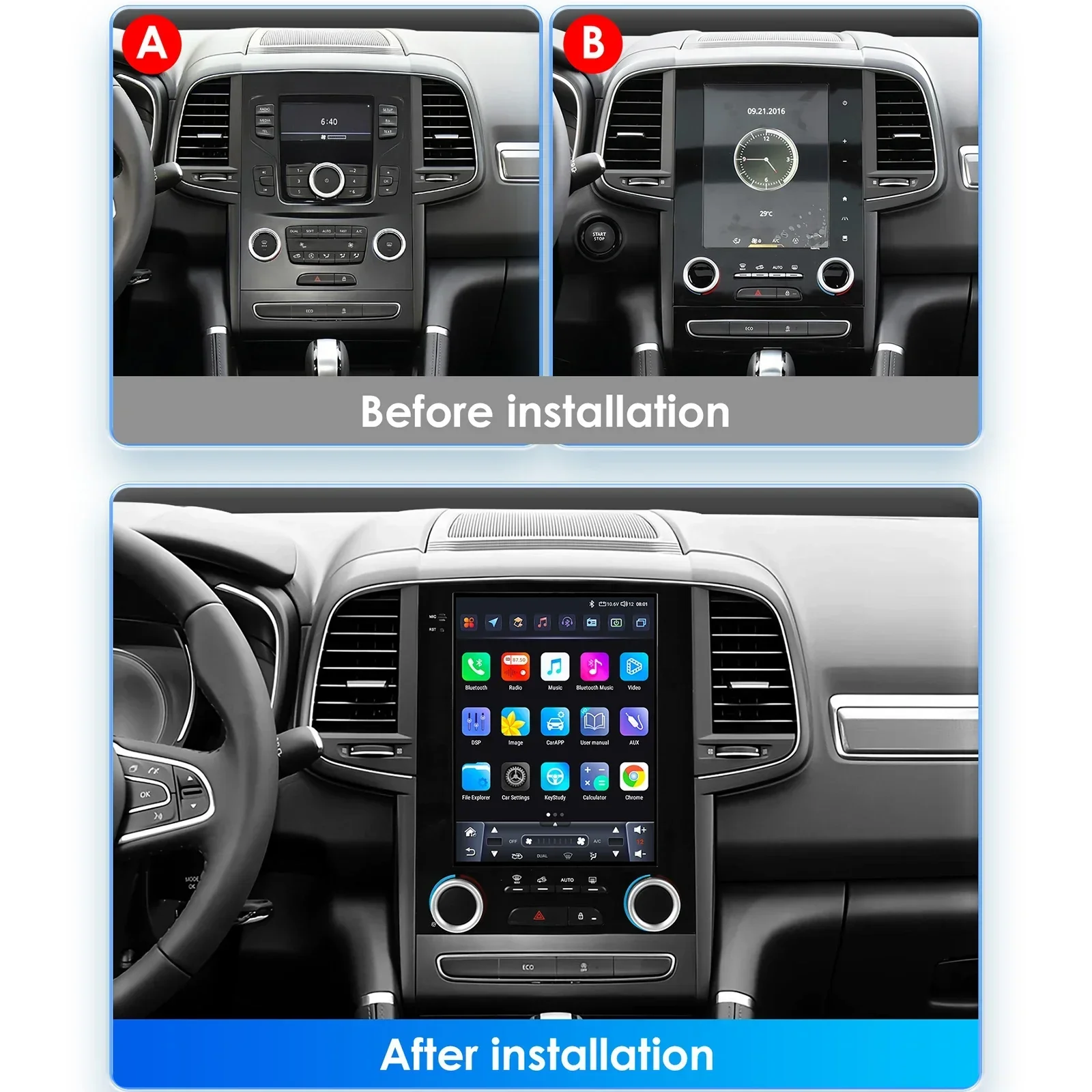 9.7 Tesla Style AI Intelligent Player Android Car Radio for Renault Koleos Megane 4 Samsung SM6 Talisman 2017-2019 Carplay 4G BT