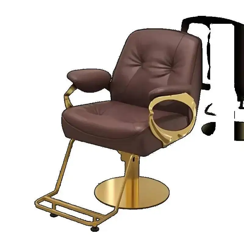 كرسي الحلاقة الرجعية Cadeira الذهب الحلاق الأثاث الجمالية دي قسط الحديد تصفيف الشعر صالون تجميل كرسي الحلاق Barbeiro #6