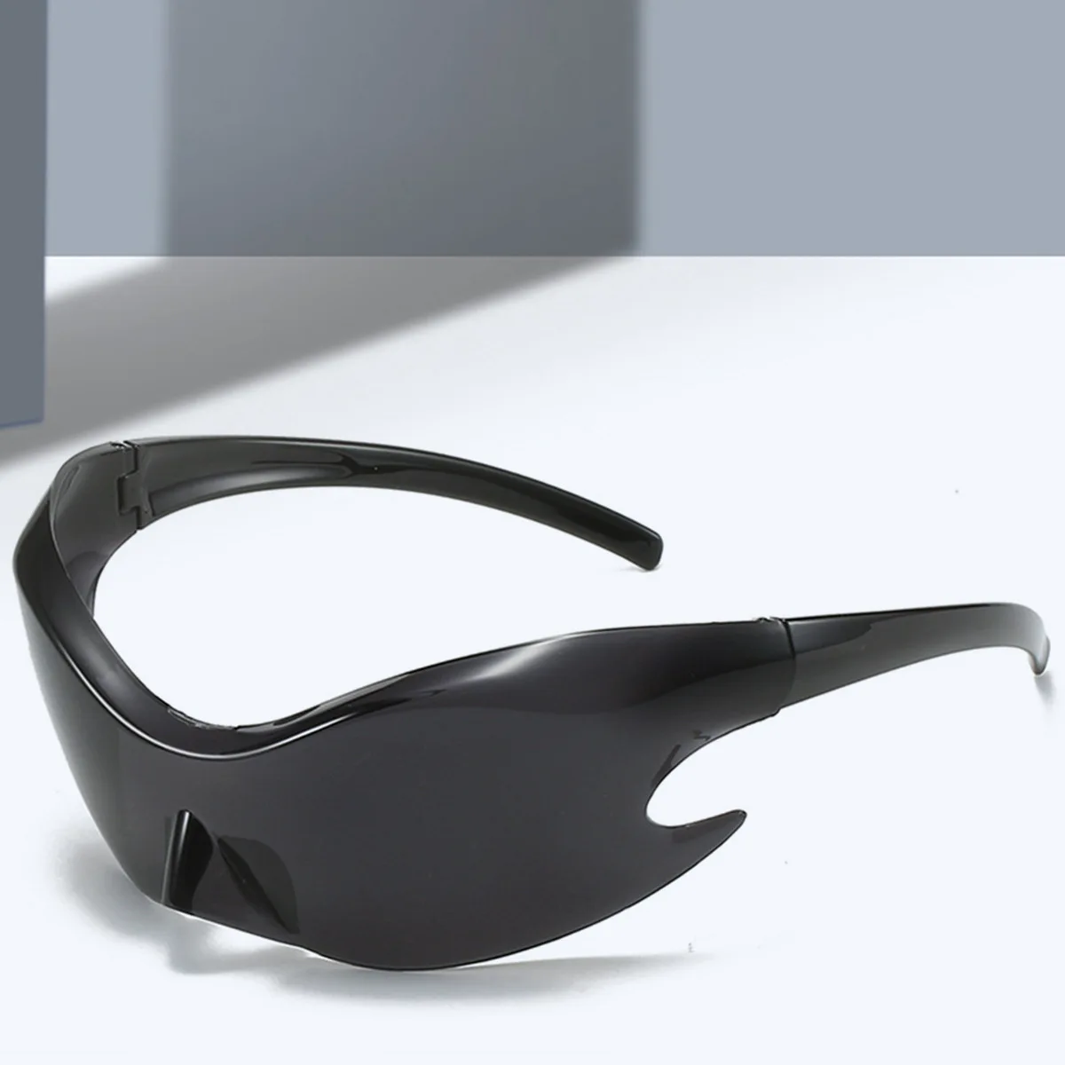 2026 Y2K Frameless One Piece Sunglasses Unisex Colorful Large Frame UV Protection Sports Cycling Futuristic Shades