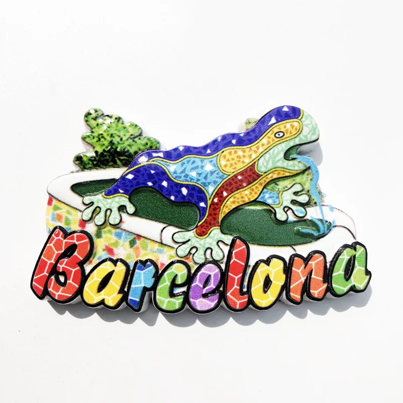 

Fridge Magnet Barcelona Creative Lizard Resin Decoration Craft Tourism Souvenir Message Post