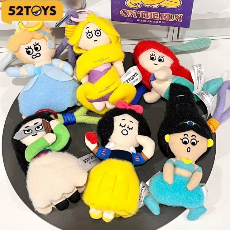 

52TOYS Genuine Disney Plush Keychain Princess On The Run Series Blind Box Collectible Stuffed Doll Birthday Gift For Girls