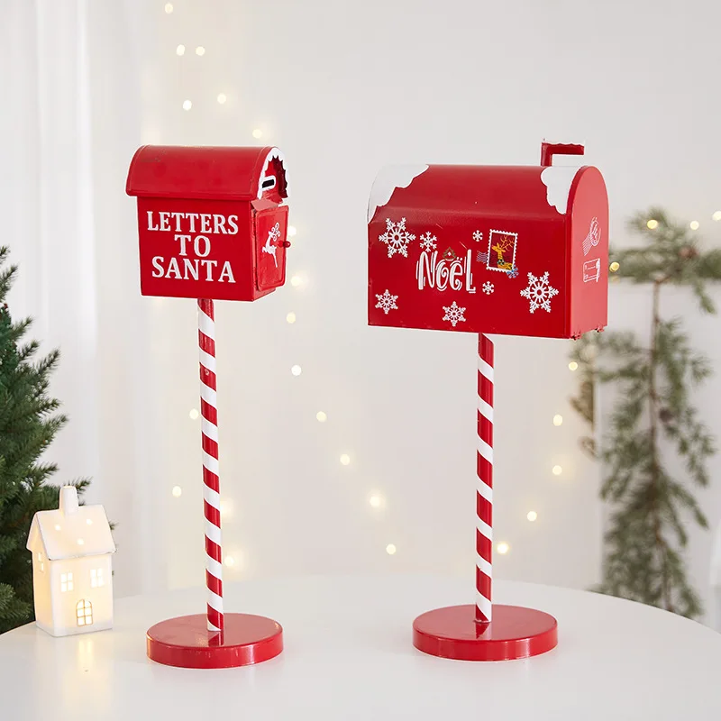 Christmas Decorations Iron Mailbox Holiday Ornaments Bar Shop Door Home Outdoor Decoration Train Street Lamp Christmas Gift