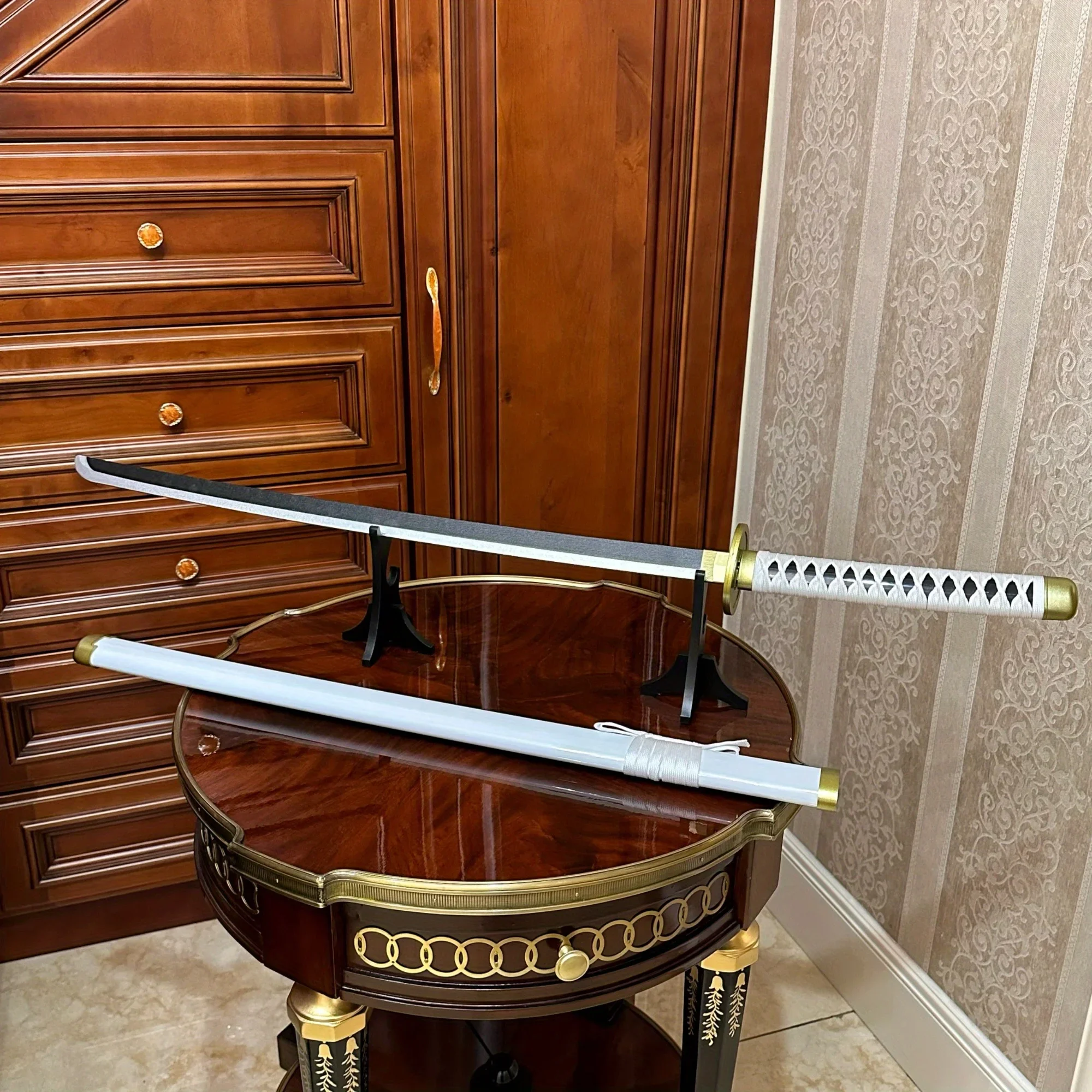 Espada katana de madeira roronoa zoro, 39.3 polegadas, sabre japonês katana, sabre samurai original, faca ninja, acessórios de cosplay, brinquedo adereço