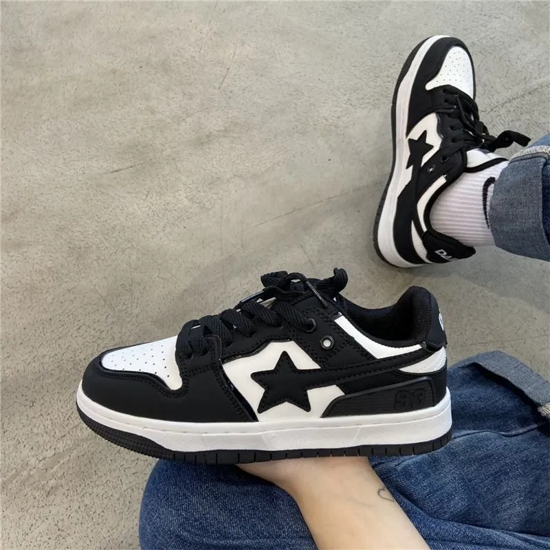 Women Sneakers Fashion Autumn New 2023 Pattern Lace Up Platform Vulcanized Shoes Brand Design Casual Couples Street Canvas Shoes