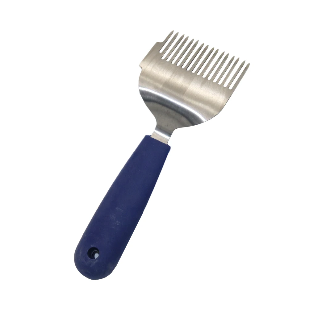 Beekeeper 16/18-Pins Straight Needles Uncapping Forks Blue handle Stainless Steel Bee Honey Sparse Rake Shovel Supplies Tool 1pc