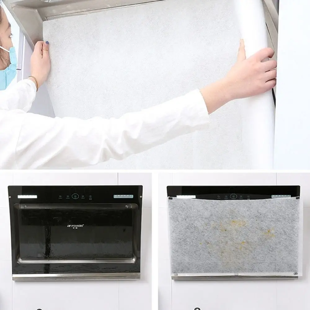 New 5/10m Disposable Oil Filter Paper Anti Oil Non-woven Kitchen Hood Oil Stickers Oil Resistant Extractor Fan Filter Home