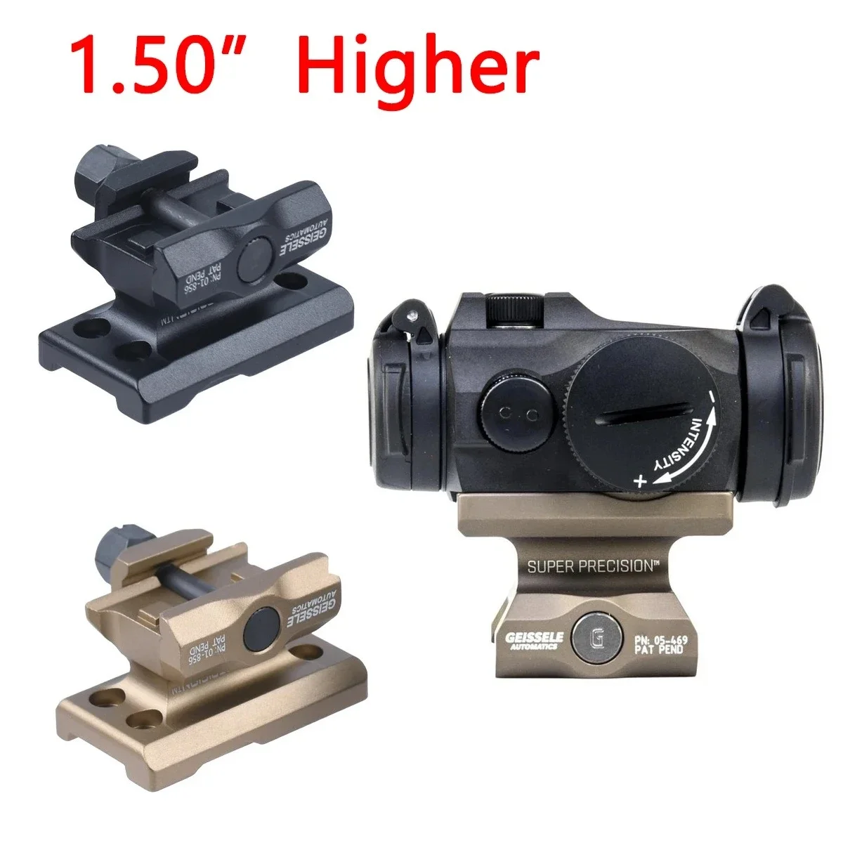 

Tactical T01 T02 2MOA Red Dot Sight 1x22 Reflex Optics Riflescopes UNITY 1.54 1.93 2.26 Inch Riser Mount with Original Marking