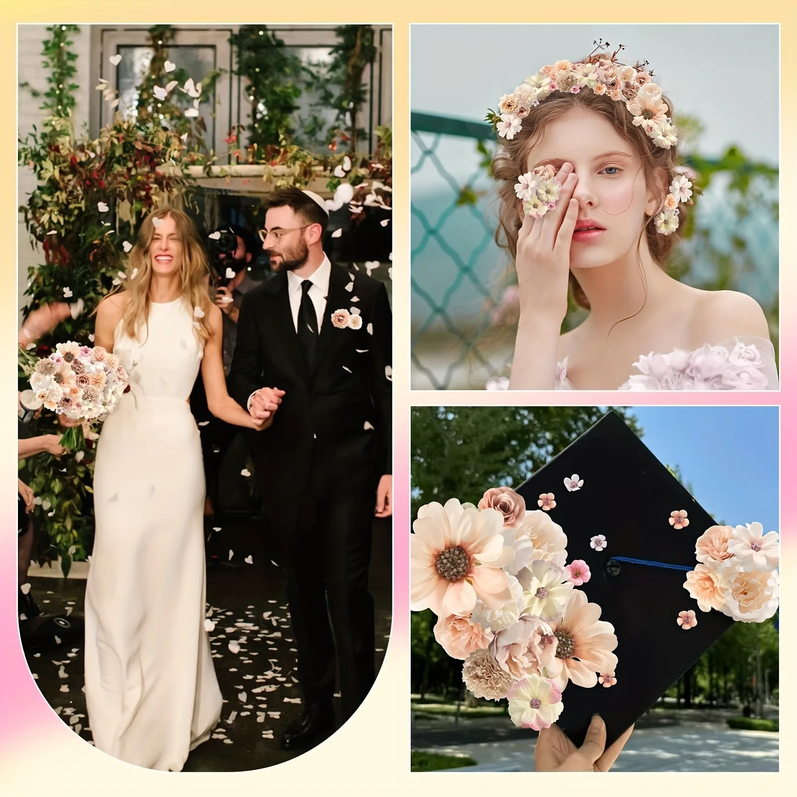 50 Stück künstliche Rosenköpfe aus Seide, künstliche Blumen für Heimdekoration, Garten, Hochzeit, Dekoration, Kranz, Girlanden, Geschenke, Zubehör – Detail 8