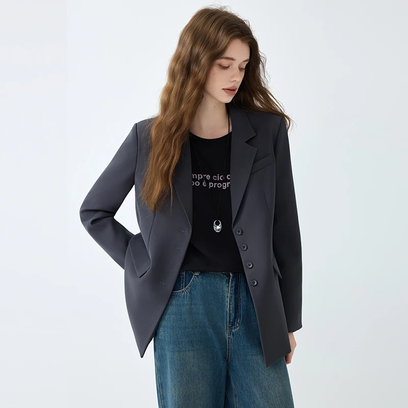 Women's Casual Off-White Blazer Loose Fit Large Size Autumn Winter 2026 New Style Women's Suit