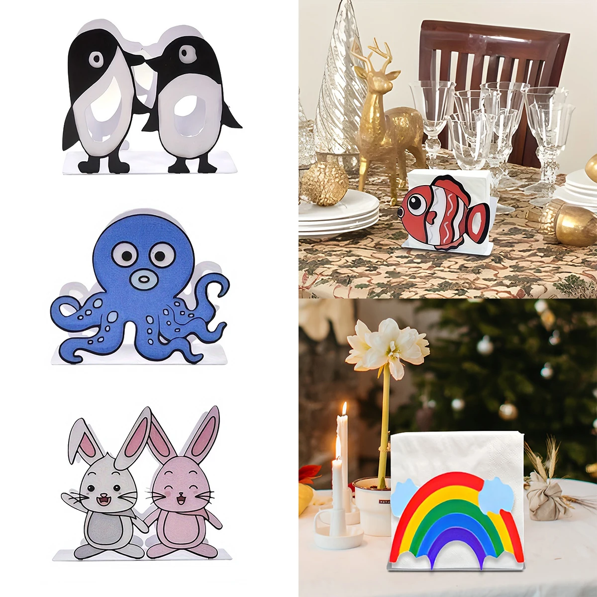 

Family Dinner Table Artistic Napkin Holders Cute Animal Decorations Christmas Ornaments