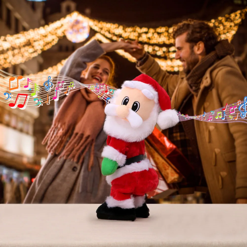 Jouet électrique Twerk Santa Claus pour enfants, musique de Noël chantant, beurre de hanche tordu, décoration de la maison, cadeaux de Noël