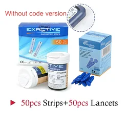 EXACTIVE VITAL Blood Glucose 50pcs Test Strips +  Lancets 50pcs without code card