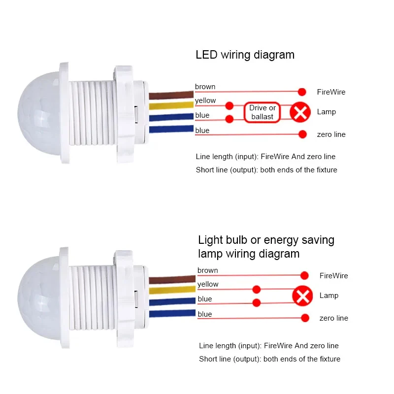 Infrared Body Sensor Switch PIR Sensor Detector Switch Automatic Induction Switch For Ceiling Lamp LED Lighting Motion Sensor