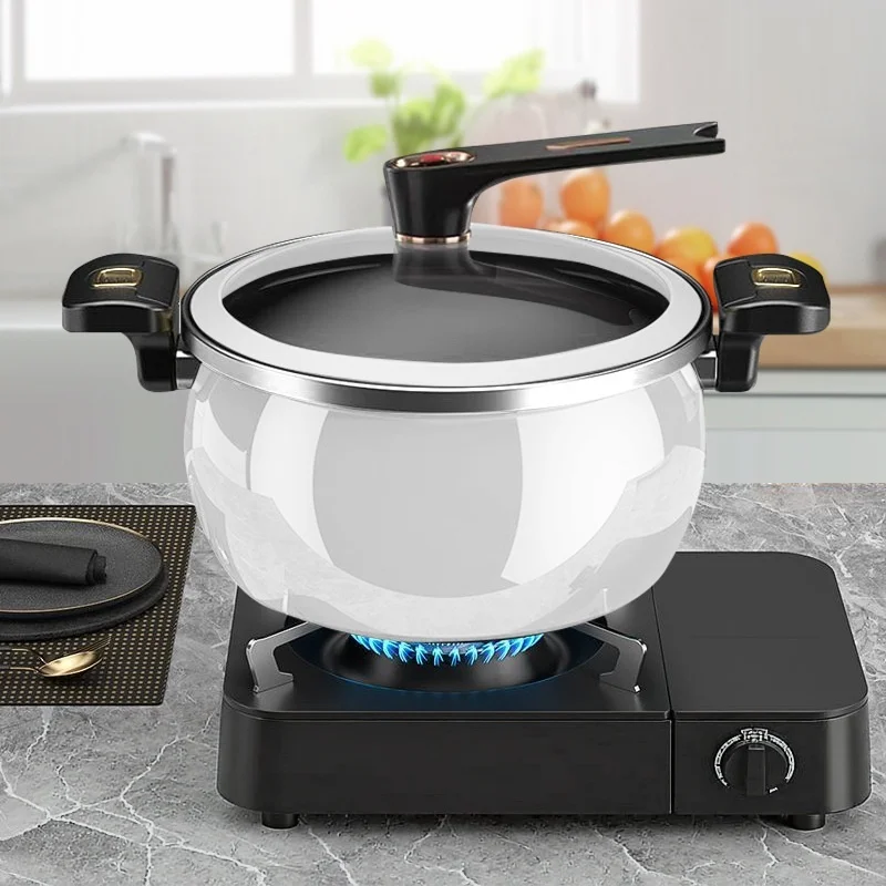 New Enamel Ceramic Crystal Micro Pressure Pot Large Capacity Multifunctional Household Stew Pot