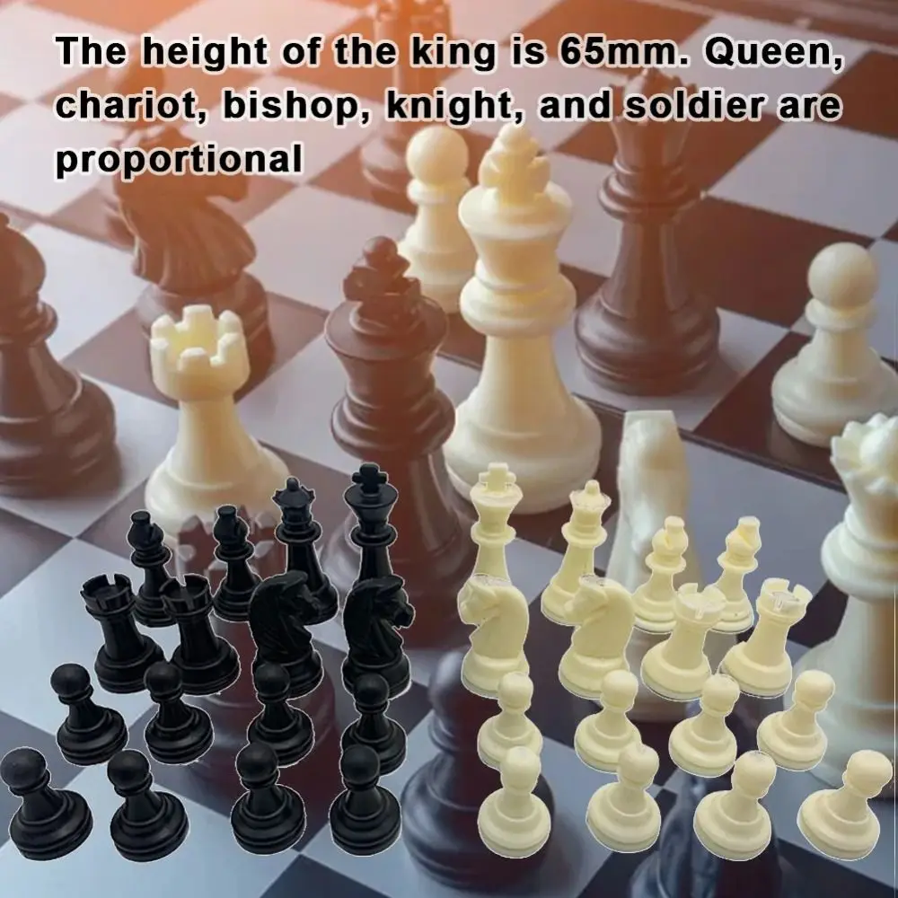 

32PCS International Black White Chess Delicate Education Word Chess Set Improve Intelligence plastic Chess Game