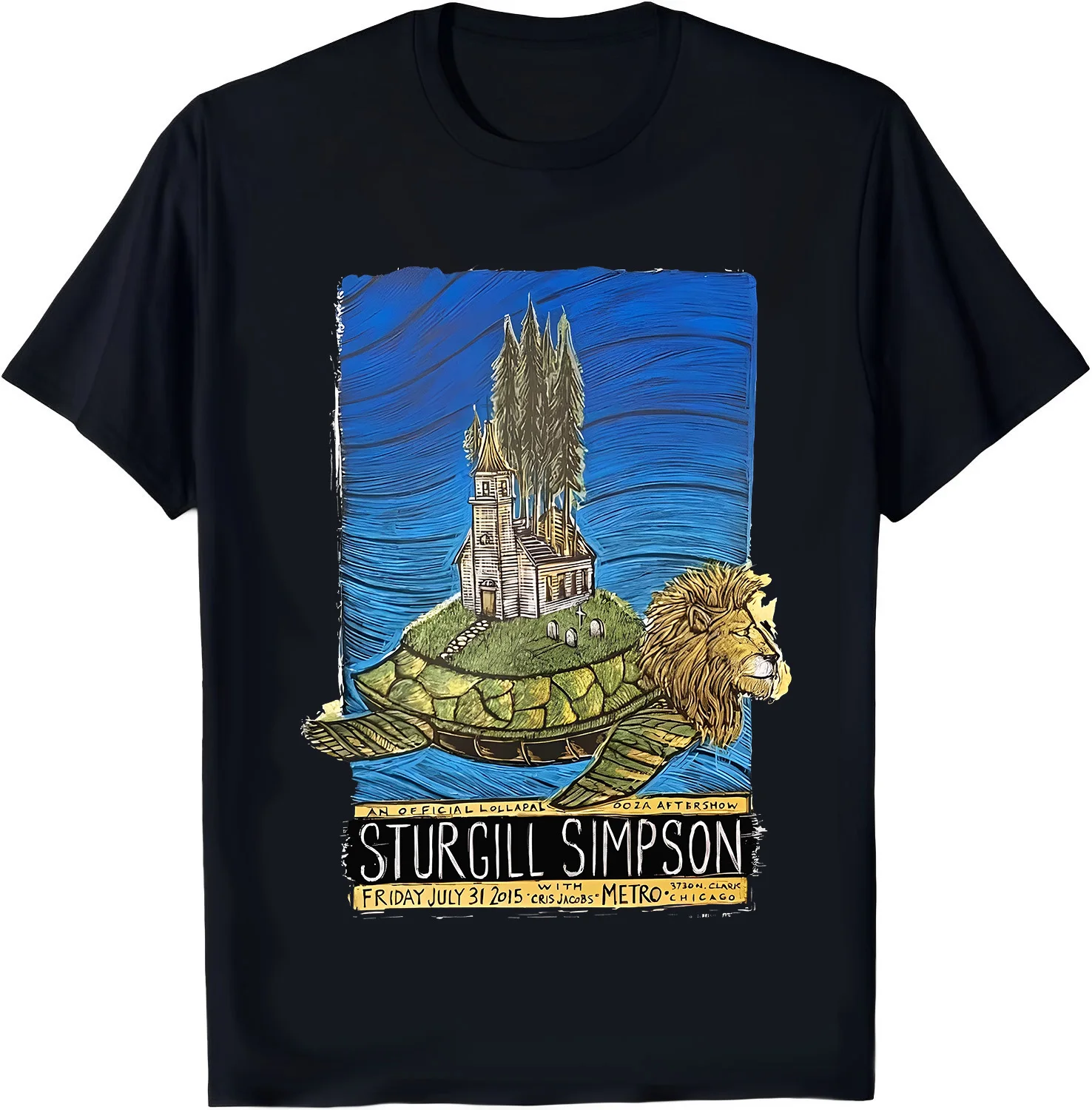 Sturgill Music Simpson Shirt Men's Personalised Short Sleeve T Shirt Fashion Graphic Tees Cool Casual Tops Black