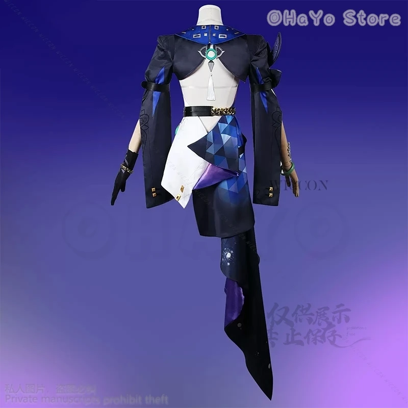 Game Honkai: Star Rail Cosplay Jade Cosplay Costume Jade Dress With Necklace Prop Women Halloween Party Roleplay Costume Wig