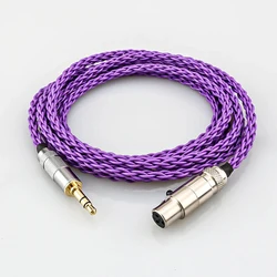 HiFi OCC Silver plated 8/16 Core Audio Headphone Upgraded cables 3.5mm stereo plug to mini XLR for AK G Q701, K240S ,K271 ,K702