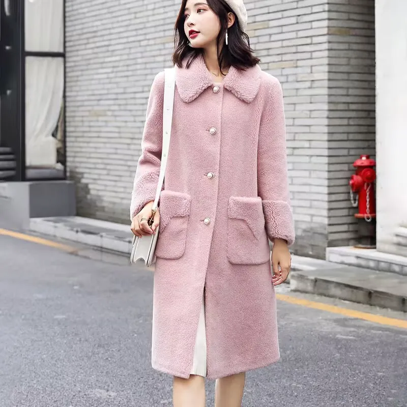 Winter Coat Women Thicken Faux Fur Coat For Fall/Winter 2022 Korean Loose Lamb-Like Pure Color Popular Coat Female  cardigan