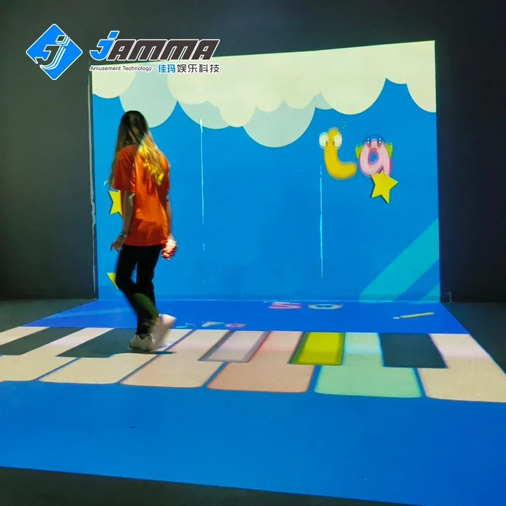NEW AR Holographic Interactive Projection L Shape Floor & Wall Intelligence Interactive Projection for Schools Naughty Castles