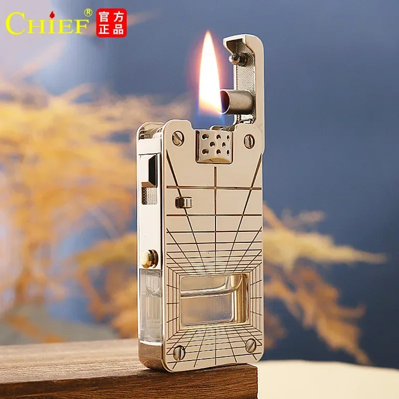 Leader 705 Kerosene Lighter, Personalized and Creative, Transparent Oil Tank Can Automatically Ignite Men\'s Gift, High Quality