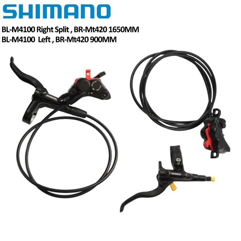 Shimano BL-MT401 Left M4100 Right Split brake lever + BR-MT420 Left 850/900MM Right 1650/1700MM  Hydraulic disc brake for MTB
